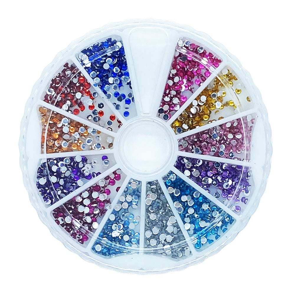 Strass Berkeley rond 2 mm 12 couleurs 1440 pièces/roue RS302