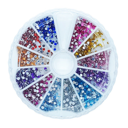 Strass Berkeley rond 2 mm 12 couleurs 1440 pièces/roue RS302