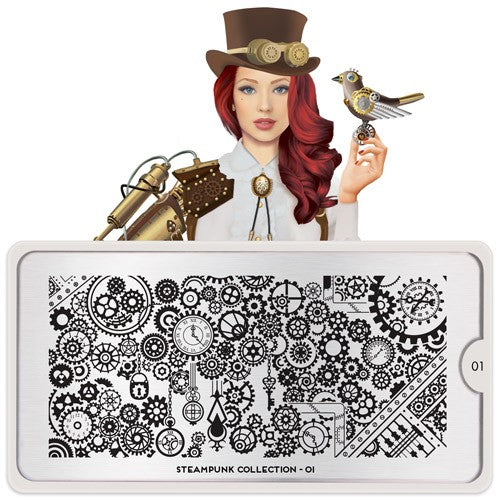Collection de plaques pour nail art MoYou Steampunk 01 #MPSTE01