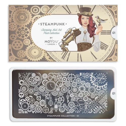 Collection de plaques pour nail art MoYou Steampunk 01 #MPSTE01