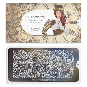 Collection de plaques pour nail art MoYou Steampunk 01 #MPSTE01
