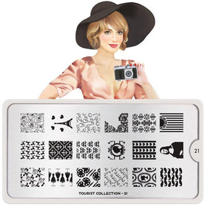 MoYou Collection de Plaques d'Art Ongulaire Tourist 21 #MPTOU21
