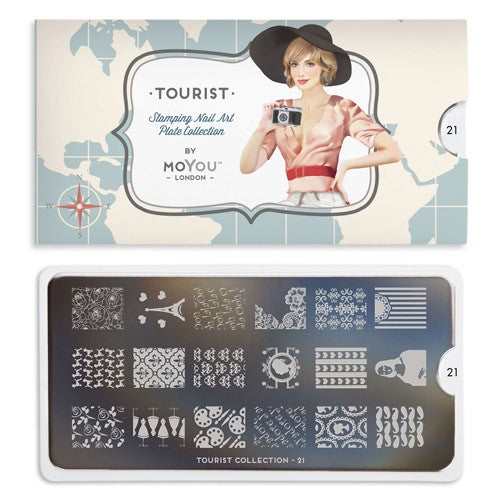 MoYou Collection de Plaques d'Art Ongulaire Tourist 21 #MPTOU21
