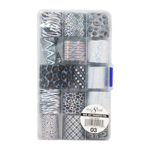 Cre8tion 15 Motifs Feuille de transfert Nail Art Col.03 #1101-0993