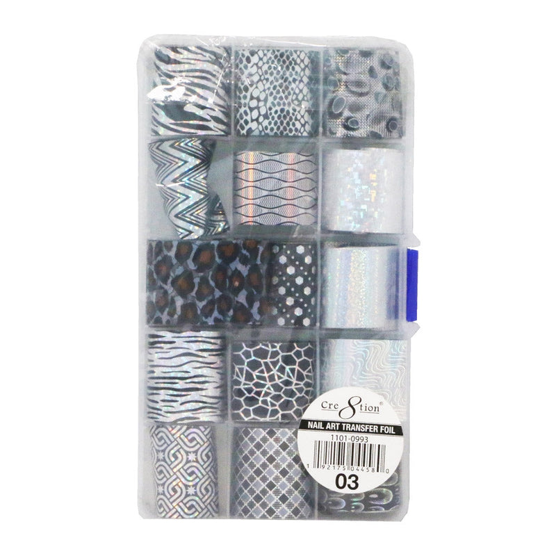 Cre8tion 15 Motifs Feuille de transfert Nail Art Col.03 #1101-0993