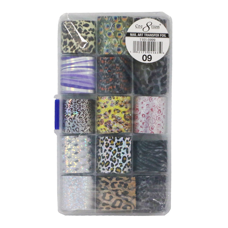 Cre8tion 15 Motifs Feuille de Transfert pour Ongles Col.09 #1101-0999