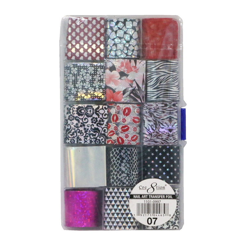 Cre8tion 15 Motifs Feuille de Transfert Nail Art Col.07 #1101-0997