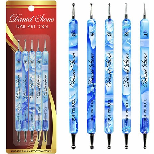 Ensemble de 5 outils à points Berkeley - Marbré bleu DT105BL