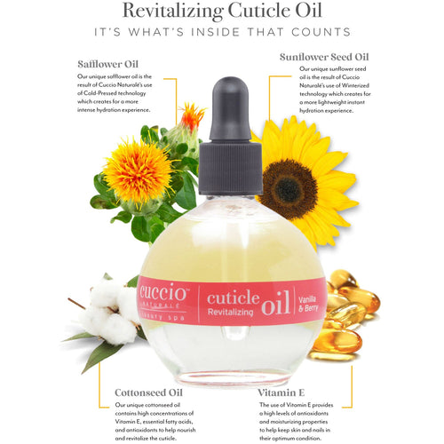 Cuccio Huile Revitalisante pour Cuticules 2.5oz Vanille&Baies CNSC4104