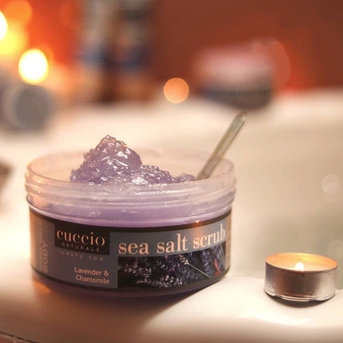 Exfoliant au sel marin Cuccio Lavande & Camomille 19.5 oz 3194