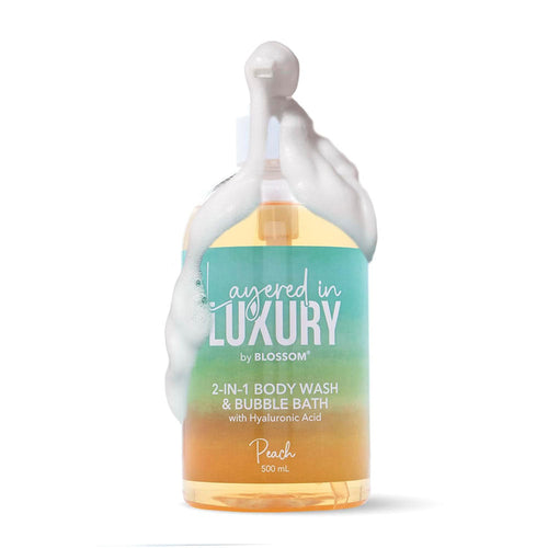 Gel douche et bain moussant 2 en 1 Blossom 500 ml - Pêche 90431