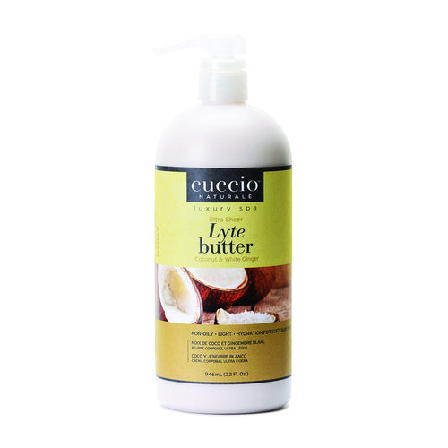Cuccio Beurre Hydratant Léger Non Gras 32oz Coco & Gingembre Blanc 3417-C
