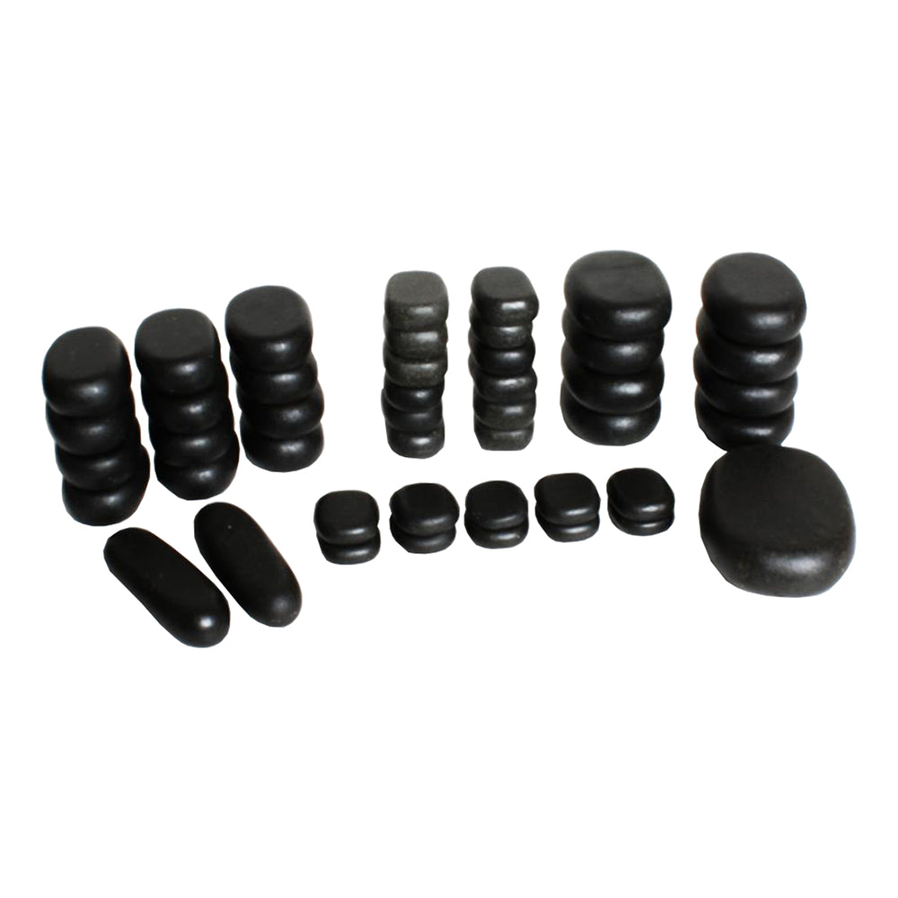 Berkeley Polished Black Massage Stone 45PC Set MS145BK