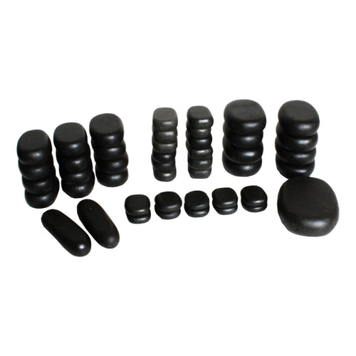 Berkeley Polished Black Massage Stone 45PC Set MS145BK