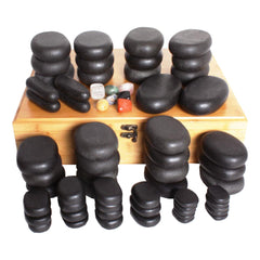 Berkeley Polished Black Massage Stone 64PC Set MS164BK