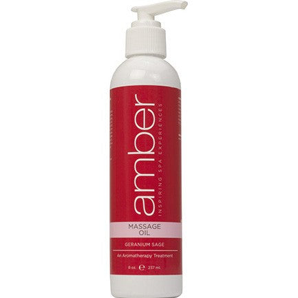 Huile de massage Ambre Géranium Sauge 8 oz. - 237ml #75423