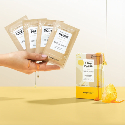 AvryBeauty Kit Pédicure Spa 4 Étapes Lait et Miel AB115MKHN 05069