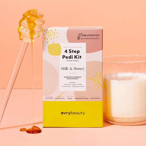 AvryBeauty Kit Pédicure Spa 4 Étapes Lait et Miel AB115MKHN 05069