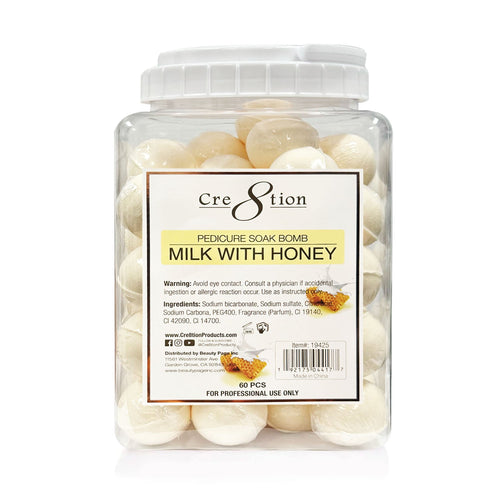 Bombes effervescentes pour pédicure Cre8tion 60 pcs - Lait et Miel 19425