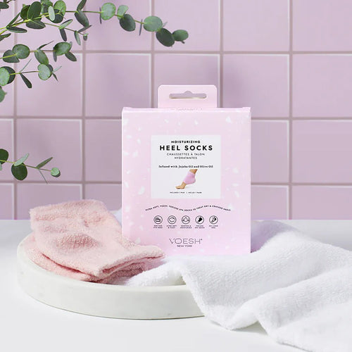 Voesh Chaussettes Hydratantes Microfibre Talons Roses VFS003PNK06925
