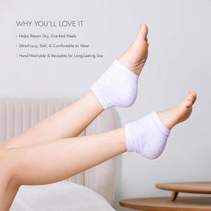 Voesh Microfiber Moisturizing Heel Socks Lavender VFS003LVR