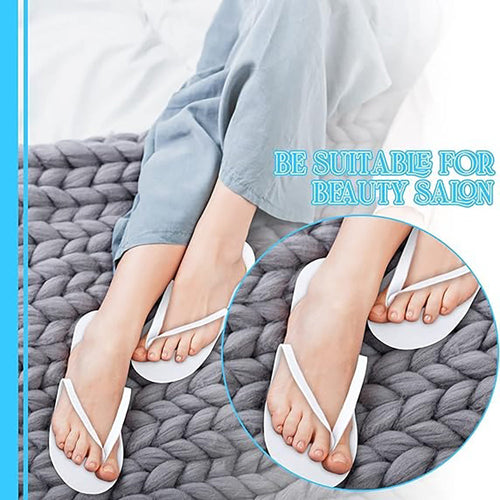 CarePro Chaussons string jetables en mousse, 12 paires, blancs, 26429