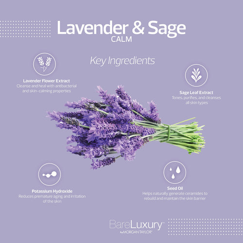 MT Pédicure et manucure de luxe Bareluxury 4 en 1 Calme - Lavande et sauge 51316