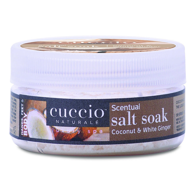 Cuccio Scentual Sel de Bain 1,6 oz Noix de Coco & Gingembre Blanc 3291