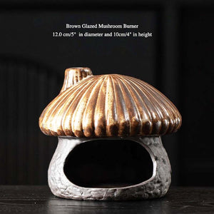 HAKU Ceramic Mushroom House Back Flow Incense Burner 59291