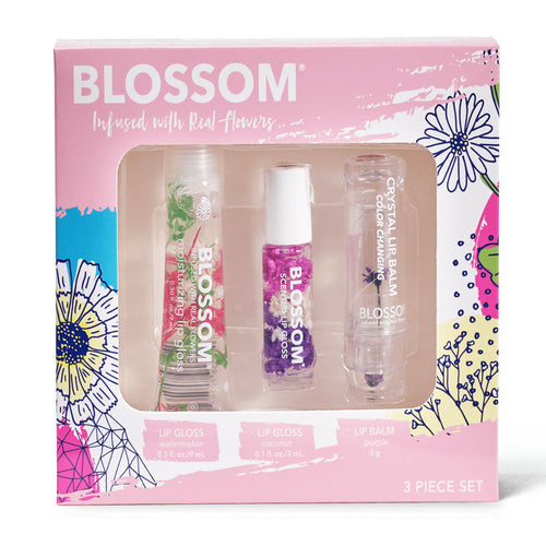 Blossom Lip Balm & Lip Gloss 3Pcs Gift Set BL-GS7 50007