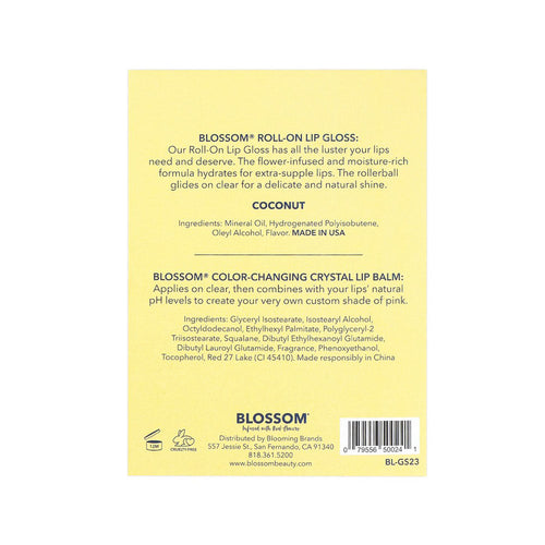 Coffret cadeau de brillants à lèvres/baumes à lèvres Blossom en roll-on BLGS23 50024