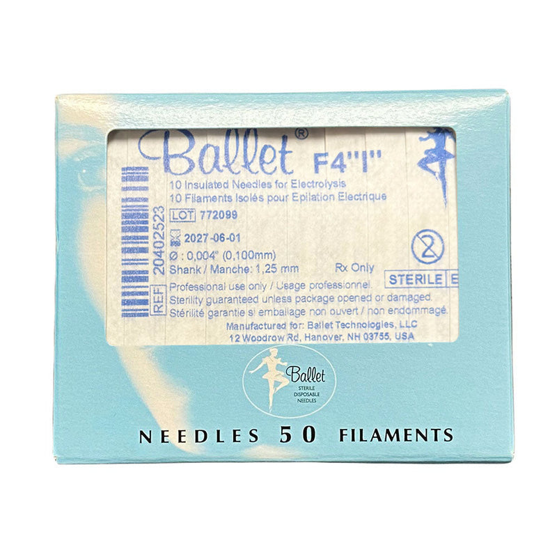Ballet Insulated Electrolysis Needles 50PK F4"I" 02523