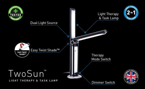 Lampe de luminothérapie et de travail Daylight TwoSun U36201