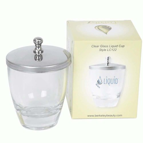 Berkeley Clear Glass Liquid Cup W/Stainless Steel Lid  LC122