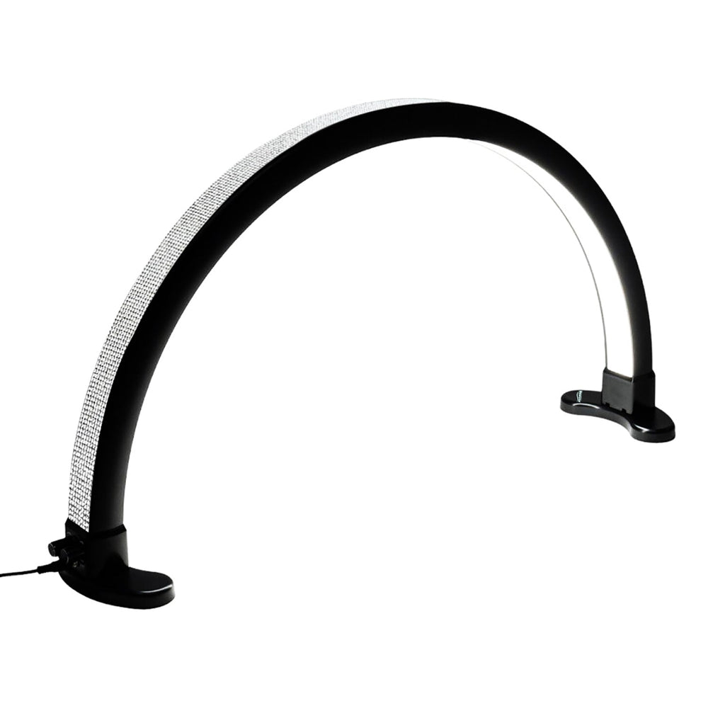 Lampe de bureau demi-lune Ikonna avec strass noirs LMP-HM-B