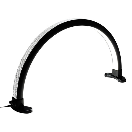 Lampe de bureau demi-lune Ikonna avec strass noirs LMP-HM-B