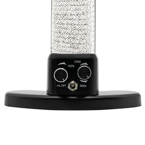 Lampe de bureau demi-lune Ikonna avec strass noirs LMP-HM-B