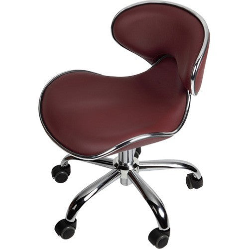 Tabouret de pédicure/manucure J&A Euro - Piston haut bordeaux