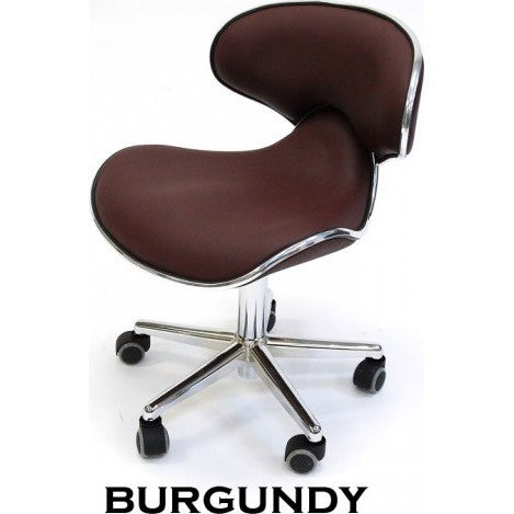 Tabouret de pédicure/manucure J&A Euro - Piston haut bordeaux