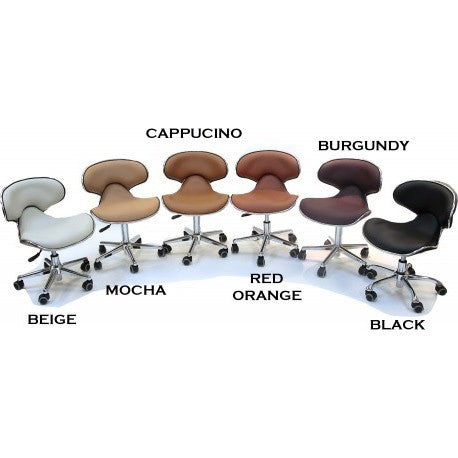 Tabouret de pédicure/manucure J&A Euro - Piston haut bordeaux