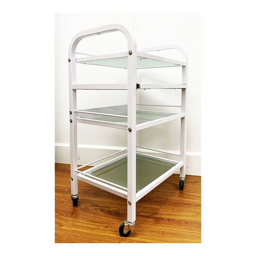 Chariot de beauté PI Étagères en verre Blanc BT-018