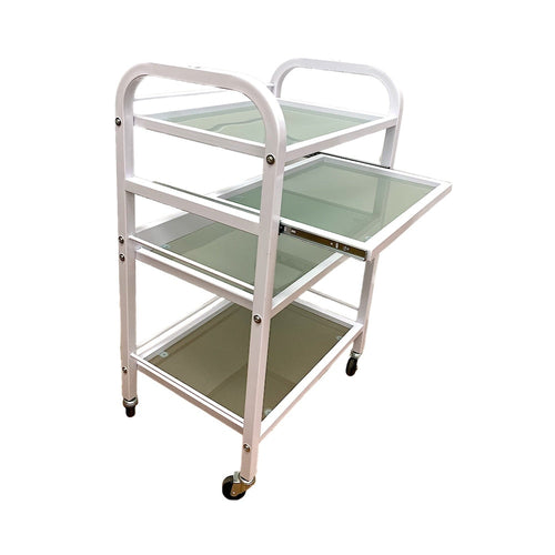 Chariot de beauté PI Étagères en verre Blanc BT-018