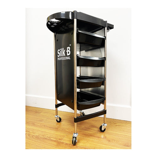 Chariot de rangement en plastique noir Silk-B Beauty Q16/BST C-33