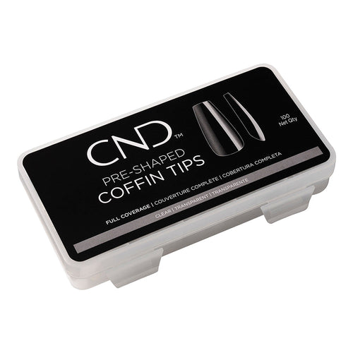 CND Pre-Shaped Coffin Tips Clear 100 Tips 98000
