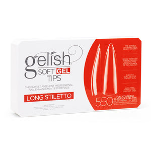 Gelish Clear Soft Gel Tips Long Stiletto 550 Tips 1168097