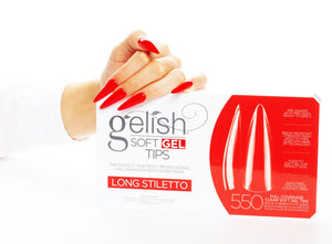 Gelish Clear Soft Gel Tips Long Stiletto 550 Tips 1168097