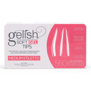 Gelish Clear Soft Gel Tips Medium Stiletto 550 Tips 1168160