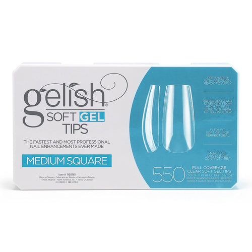Gelish Embouts carrés moyens en gel souple transparent 550 embouts 1168161