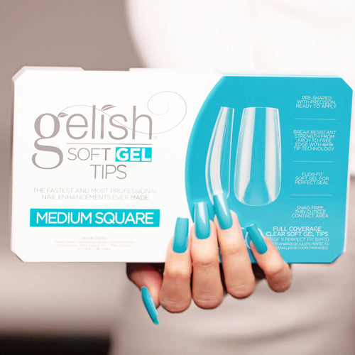 Gelish Embouts carrés moyens en gel souple transparent 550 embouts 1168161