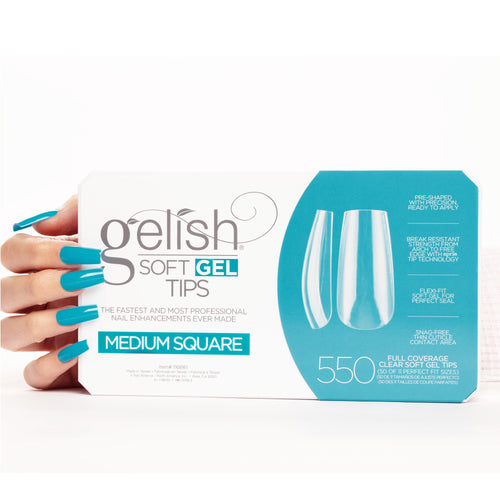 Gelish Embouts carrés moyens en gel souple transparent 550 embouts 1168161